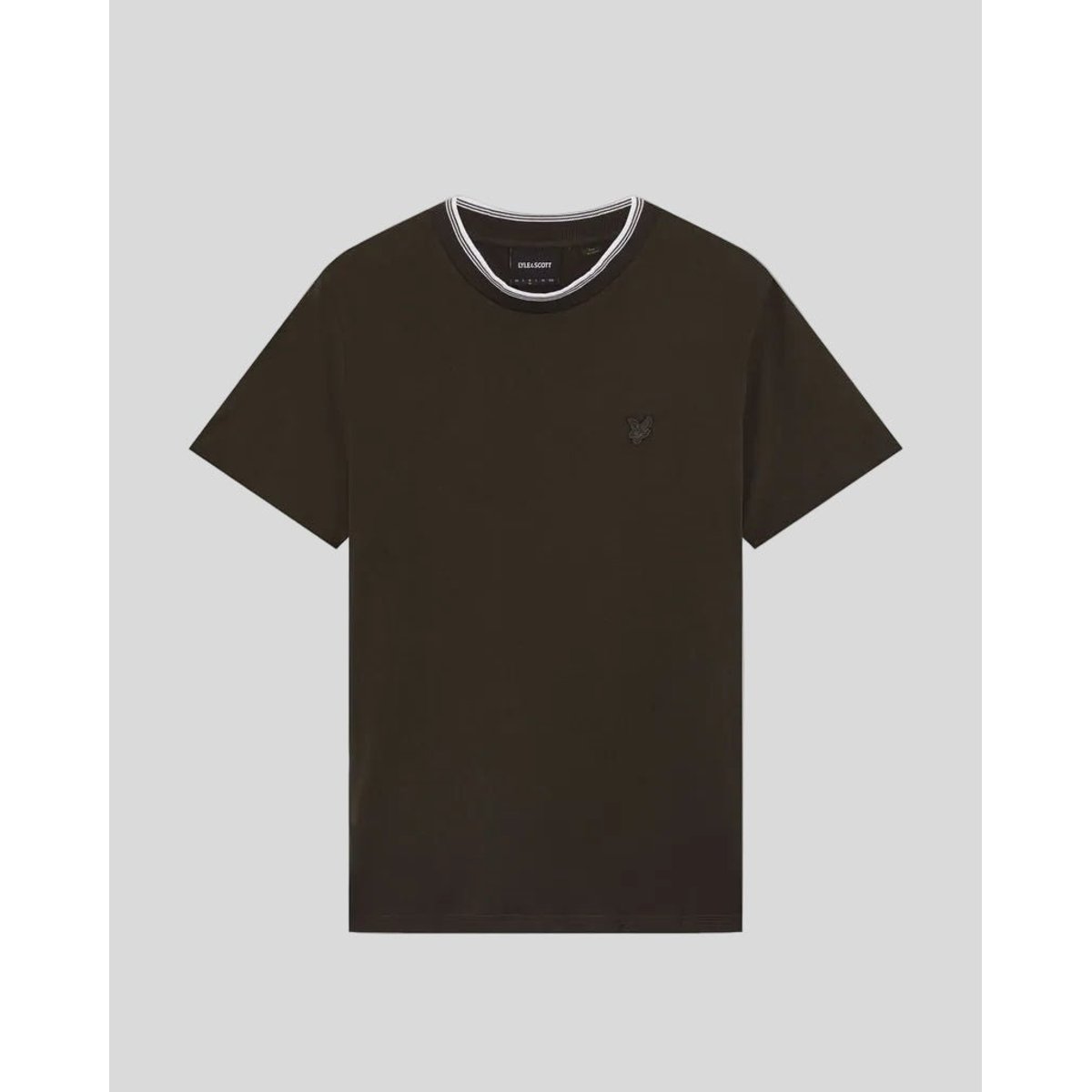 T-shirt en coton à liserés contrastés noir licorice/ blanc, LYLE & SCOTT
