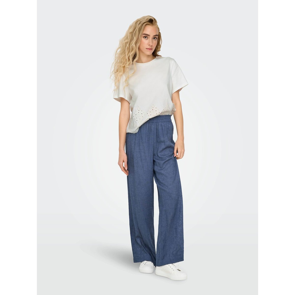 T-shirt met ronde hals en korte mouwen wit, JDY