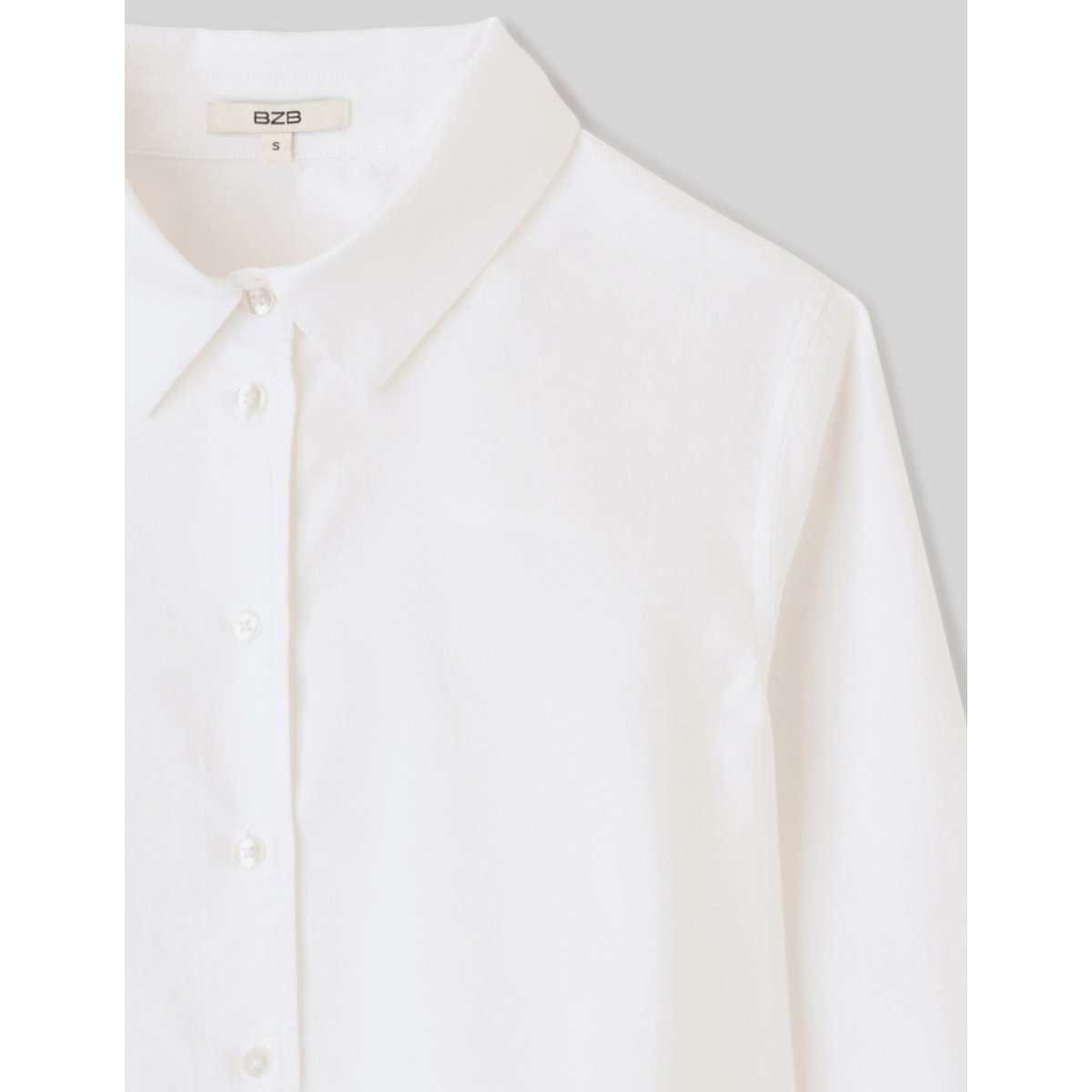 Chemise courte unie blanc, BZB