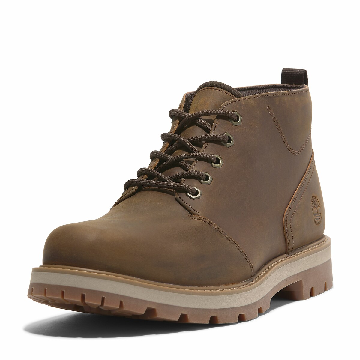 Botines de cuero con cordones BRITTON ROAD MID LACE CHUKKA marrón, TIMBERLAND