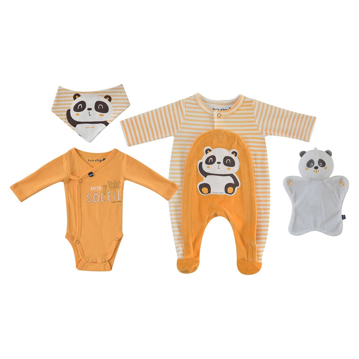 Set naissance mixte edon jaune, SUCRE D'ORGE