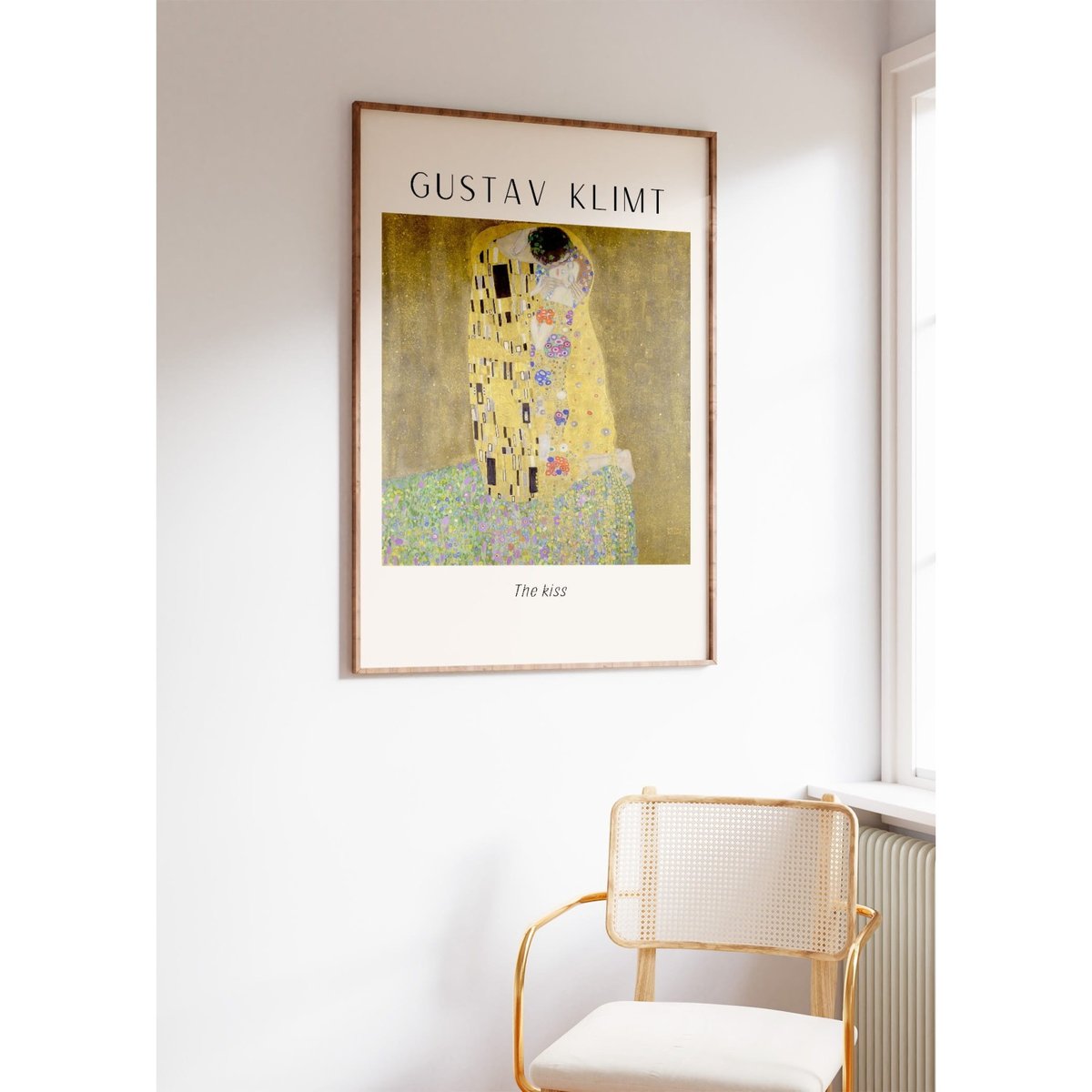 Affiche Gustav Klimt « The kiss » blanc, L'AFFICHERIE