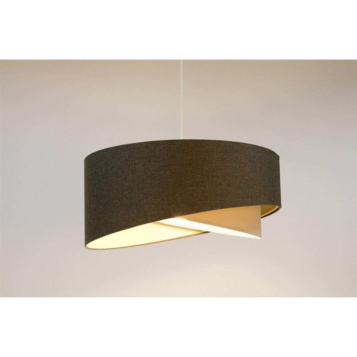 Suspension en lin rond Boho beige crème en lin naturel, BPS KONCEPT