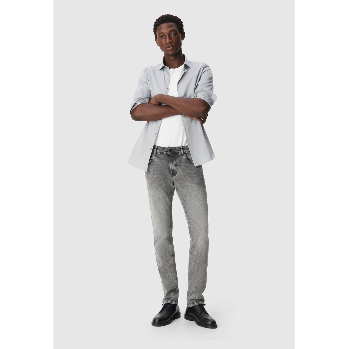 Jean slim vieilli BRUCE gris souris, IKKS