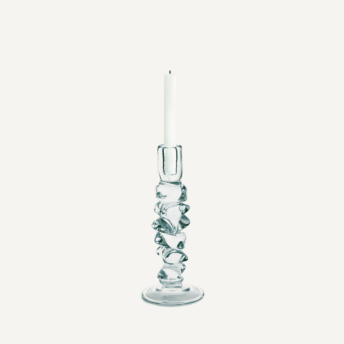 Bougeoir en verre transparent, H29,5 cm, Qimera transparent, AM.PM
