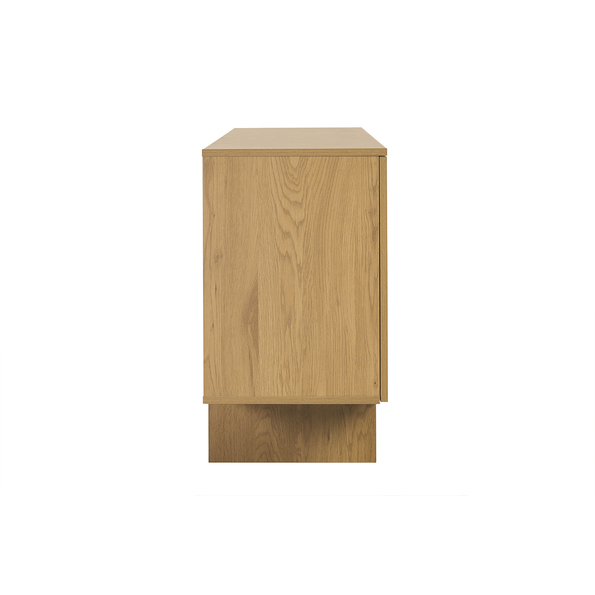 Buffet finition bois clair chêne et cannage rotin 3 portes L160 cm HERA couleur unique, MILIBOO