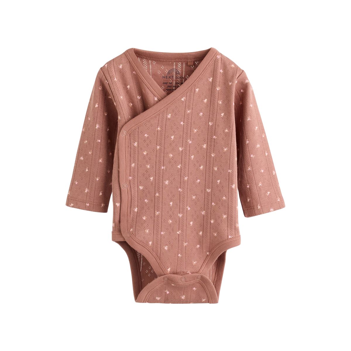Body cache-cœur bébé, lot de 5 marron à imprimé petites fleurs, NEXT