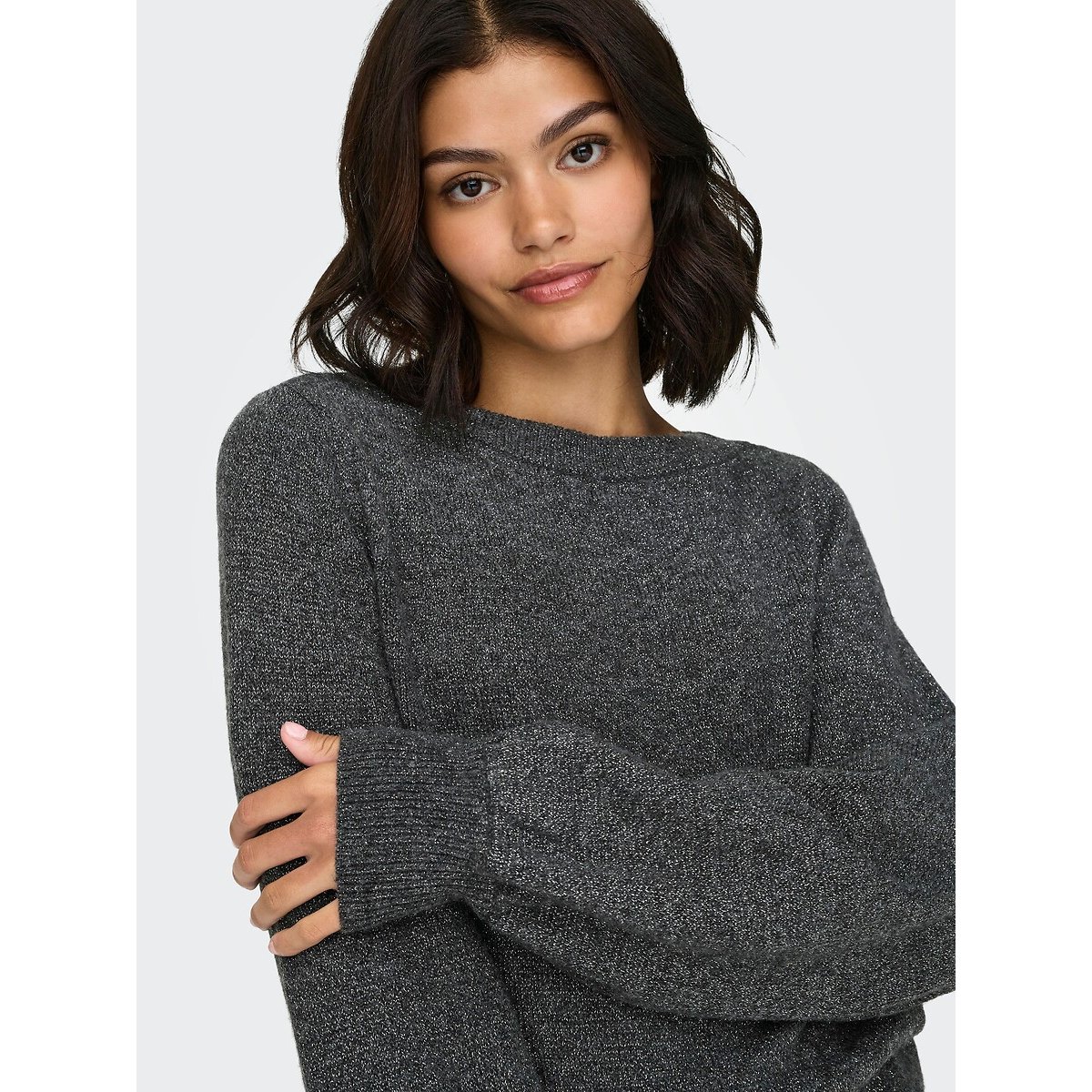 Crew Neck Jumper sparkly grey, JDY