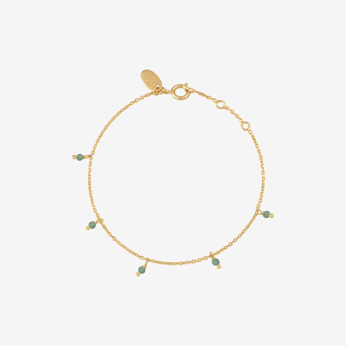 Bracelet doré agate verte - milady vert, CAROLINE NAJMAN