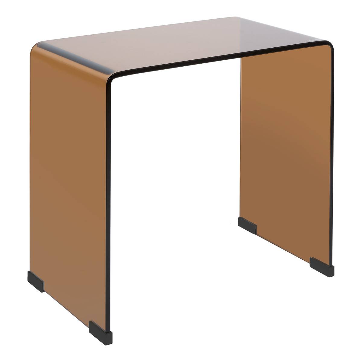 Lot de 2 tables gigognes rectangulaires en verre trempé LENIA ambre, ATMOSPHERA