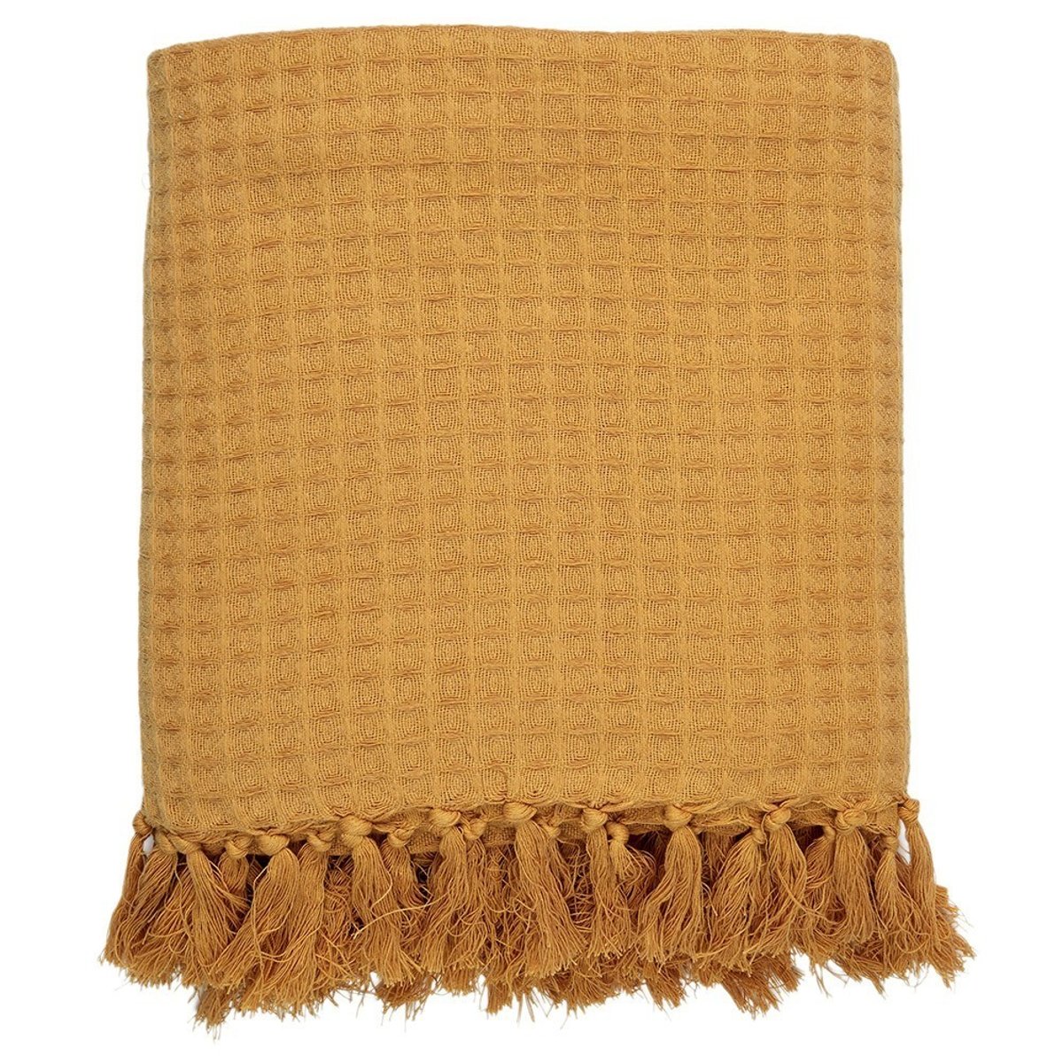 Jeté de canapé gaufré 170x250  ivoire jaune, DECORATIE