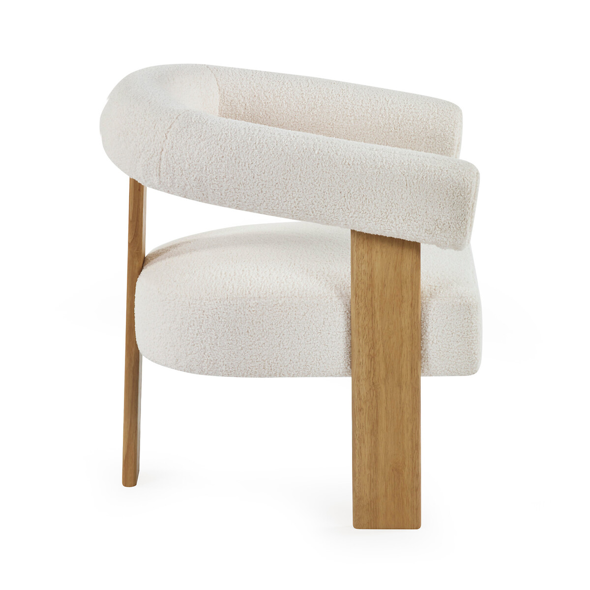 Fiona Boucle & Solid Wood Legs Accent Chair ecru, SO'HOME