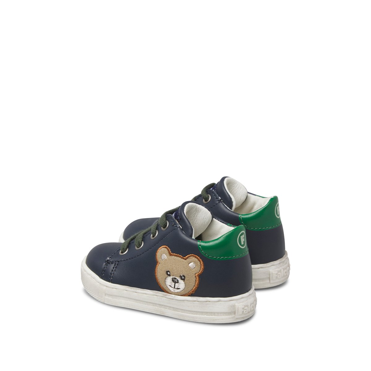 Baskets en cuir GEORDI 3 bleu-vert-, FALCOTTO