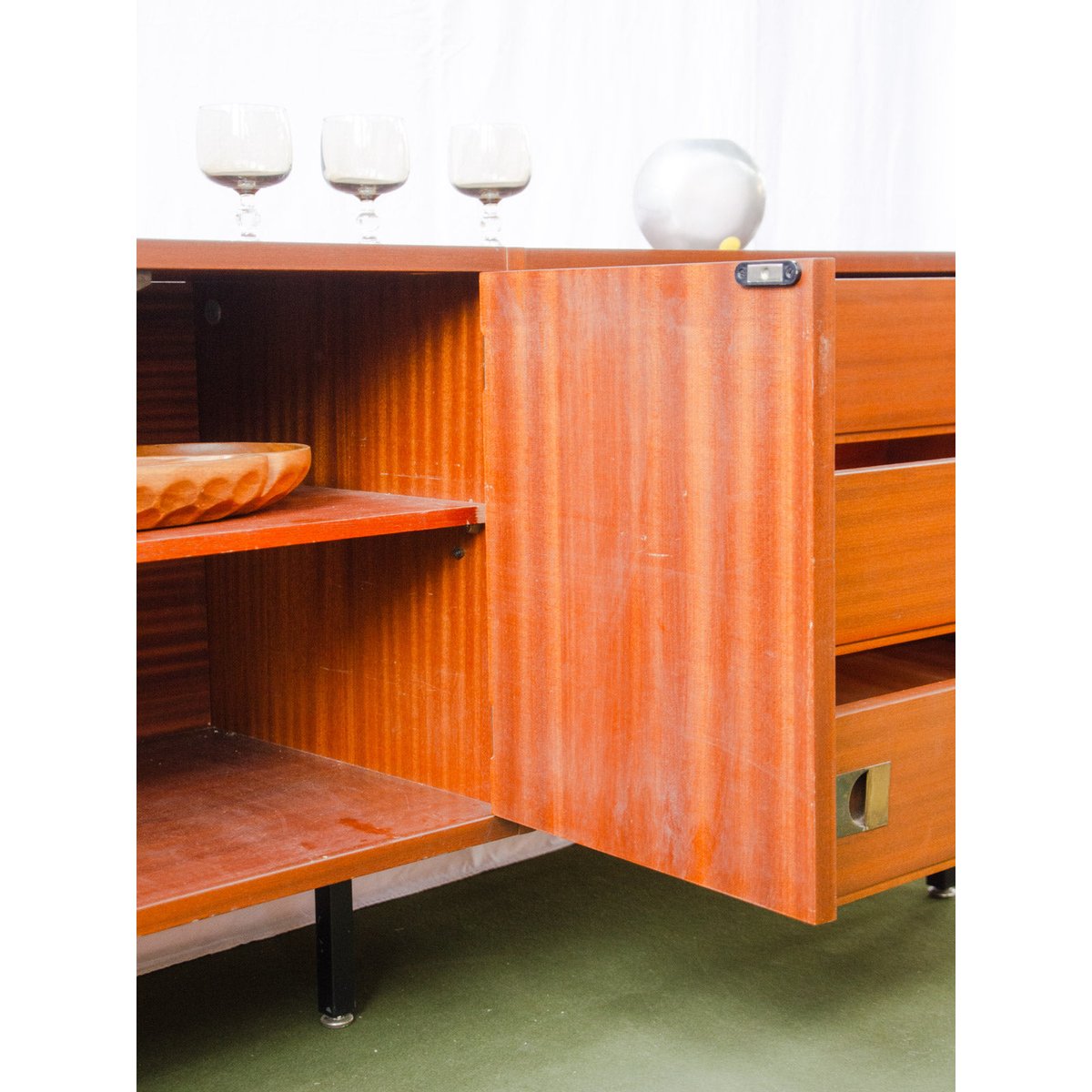 Enfilade en teck Margaret N°788 - Bon état bois foncé, DEBONGOUT