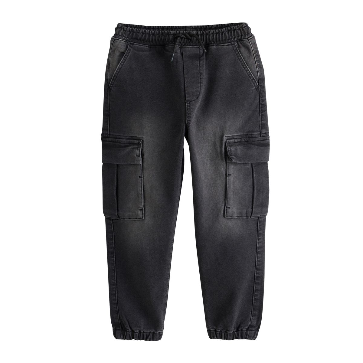 Jean cargo large taille élastique, lot de 2 noir/gris, NEXT