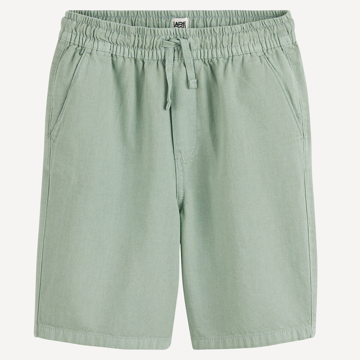 Cotton/Linen Bermuda Shorts aqua blue, LA REDOUTE COLLECTIONS