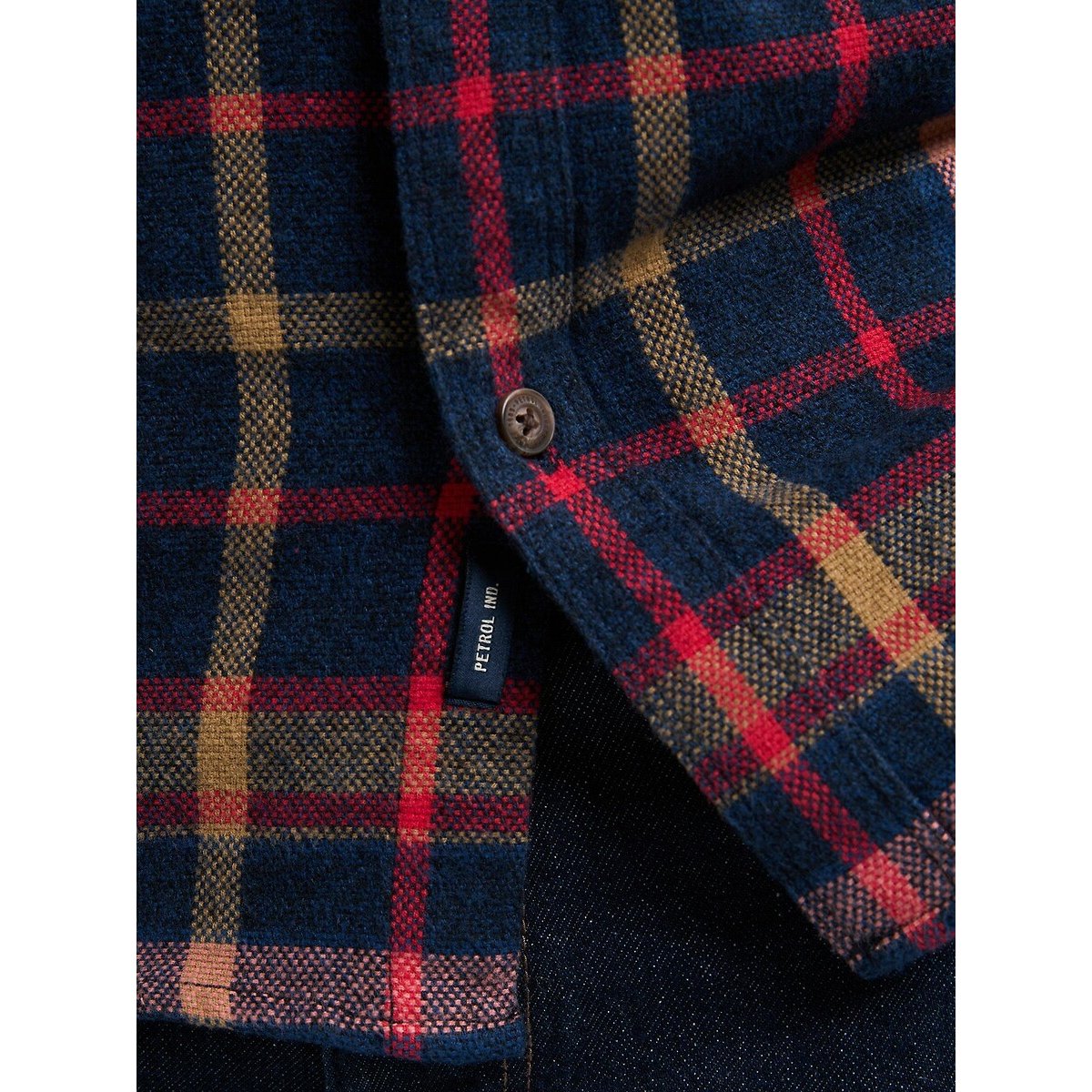 Checked Long Sleeve Shirt navy blue, PETROL INDUSTRIES