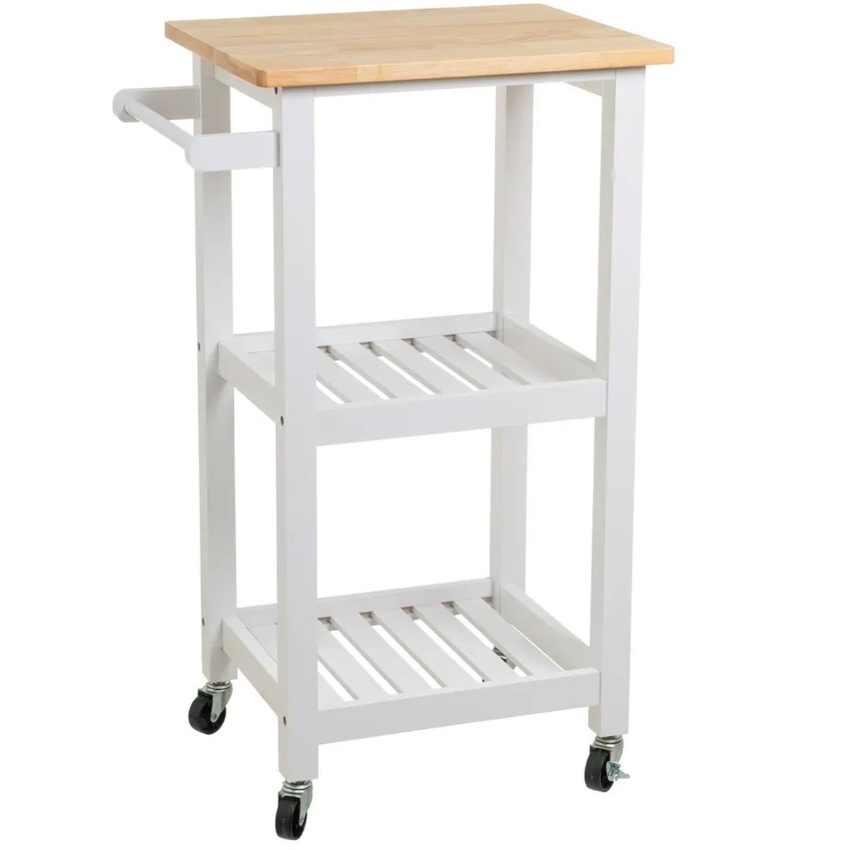 Desserte de cuisine sur roulettes blanche 56x39x85cm blanc, WADIGA