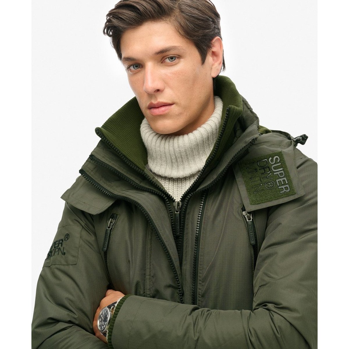 Veste Mountain SD Windcheater vert olive surplus, SUPERDRY