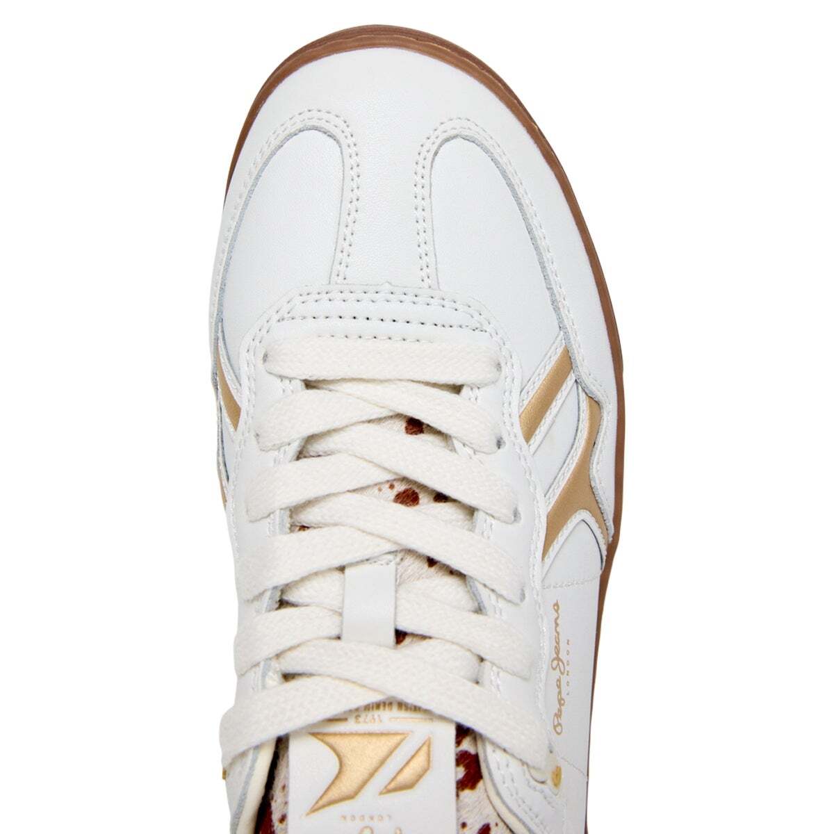 Ball - Baskets En Cuir Avec Détails Imprimé Animal blanc cassé, PEPE JEANS