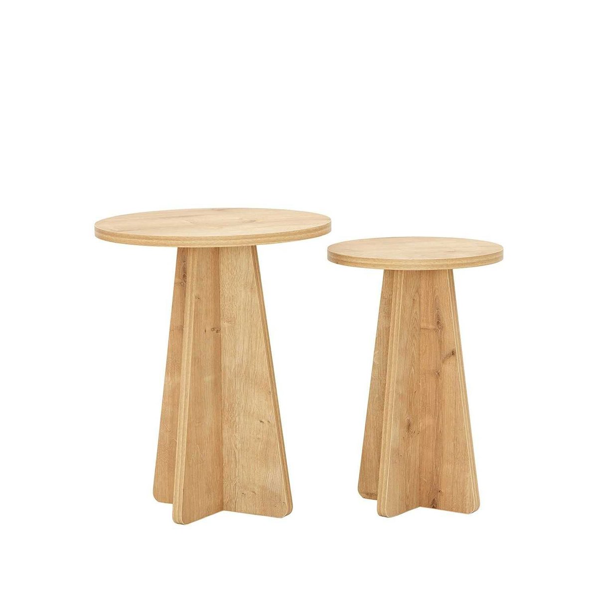 Ensemble de 2 tables d'appoint design rustique VALENCE marron, TOILINUX