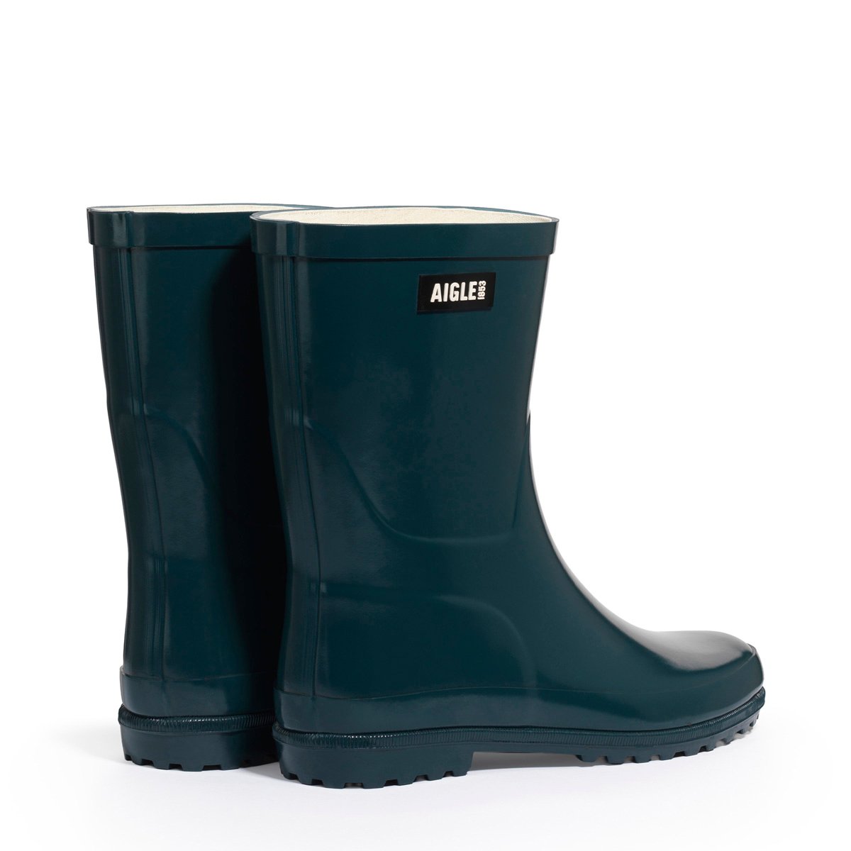 Bottines de pluie plates ELIOSA BOTTIL bleu canard, AIGLE