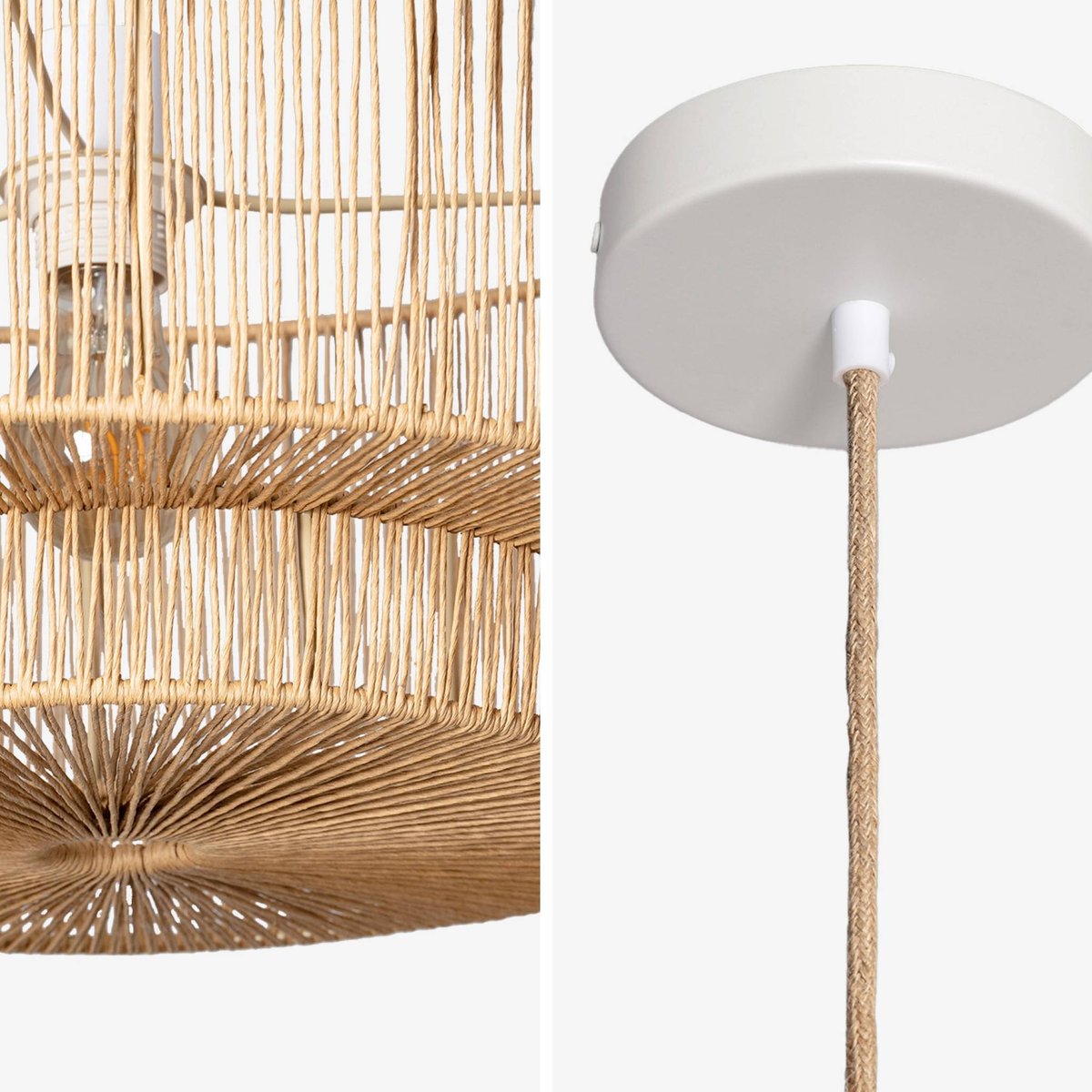 Suspension intérieur effet rotin Ø50cm COLINE naturel, SWEEEK