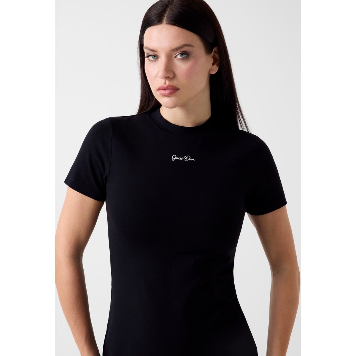Mini Logo Brodé Dress noir, GUESS