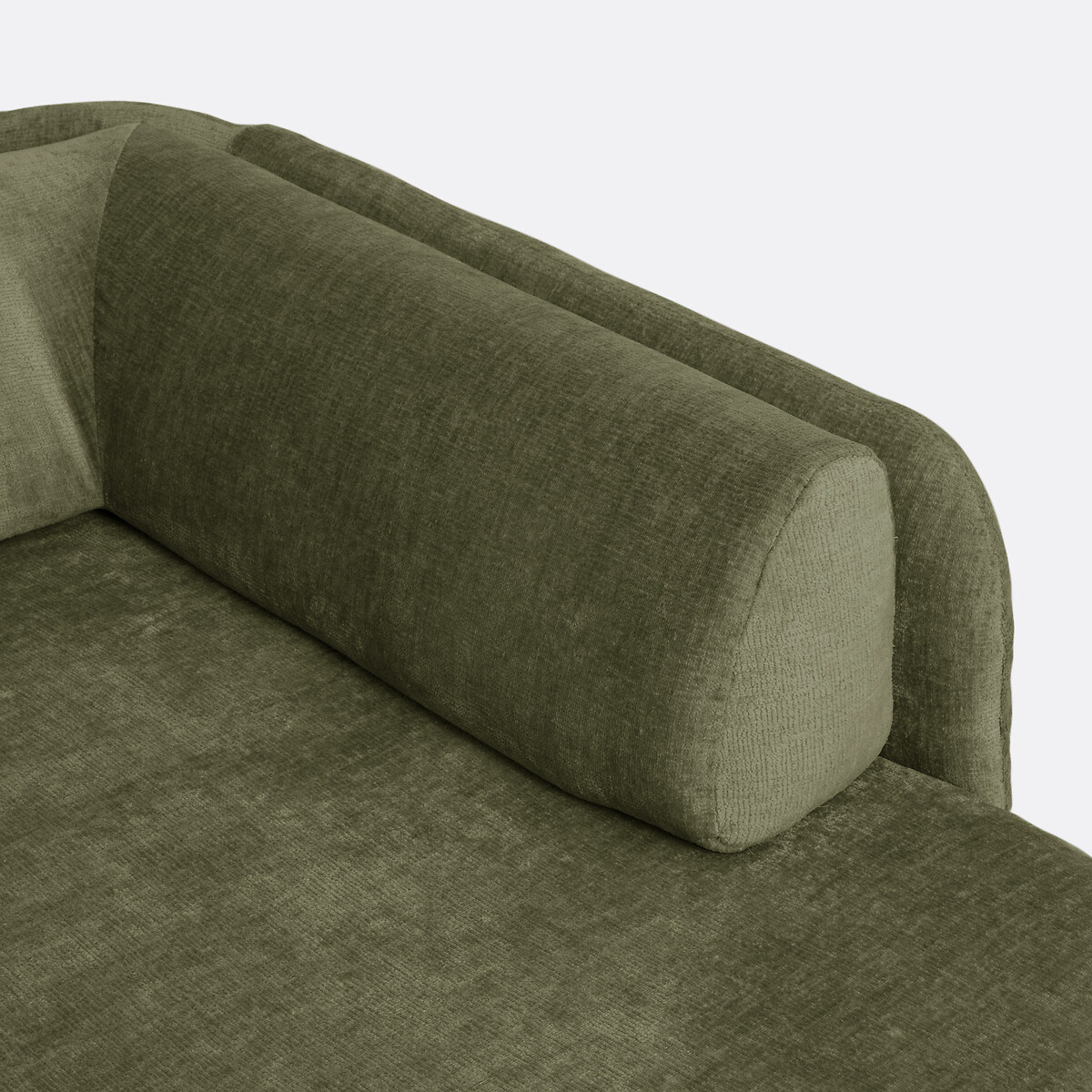 Longchair links, dik fluweel, Méridiano kaki , LA REDOUTE INTERIEURS