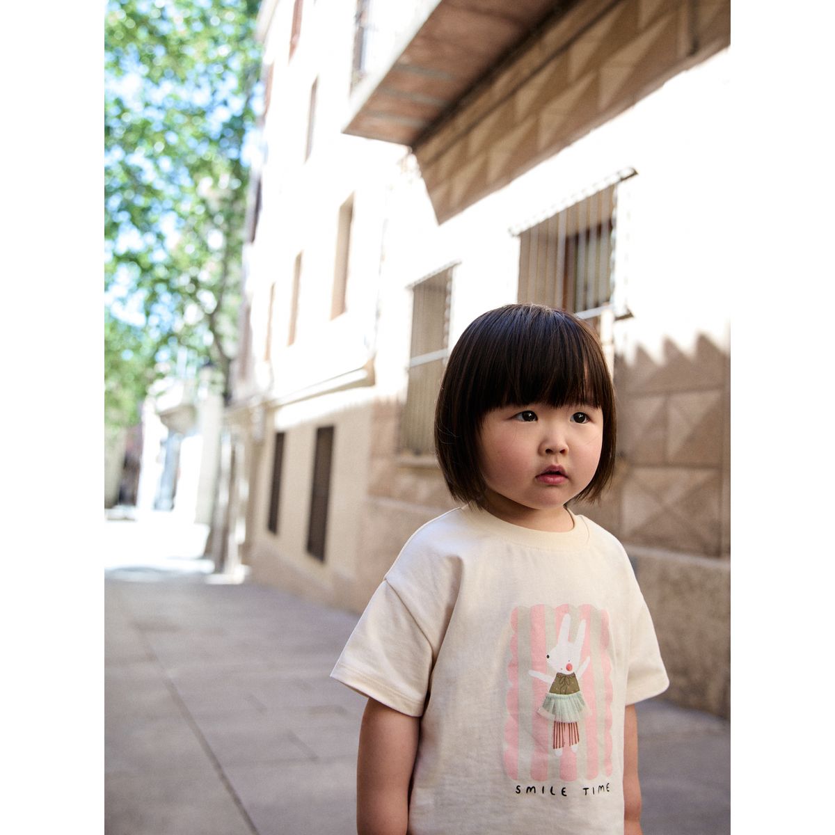 Ensemble t-shirt et pantalon large volanté lapin blanc écru, NEXT