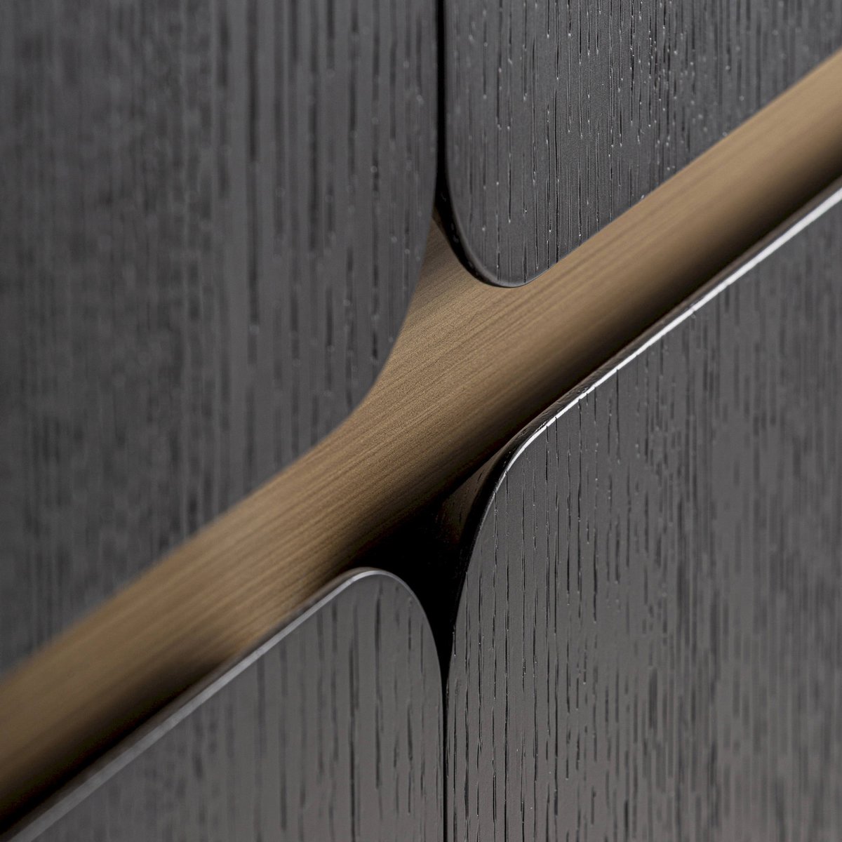 Armoire contemporaine en bois noir et chêne doré, RECOLLECTION