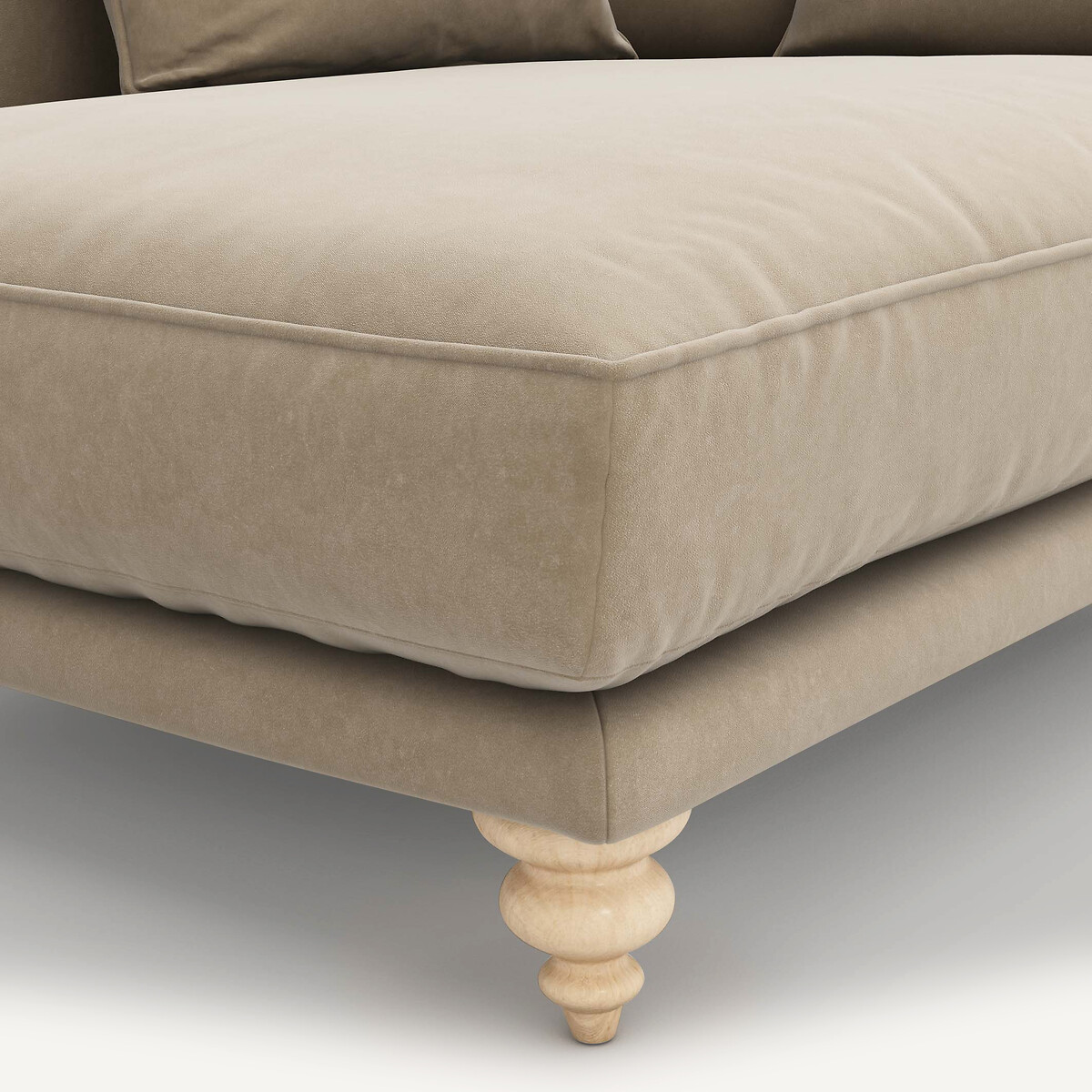 Chaise longue, em veludo, Lazare bege escuro, AM.PM
