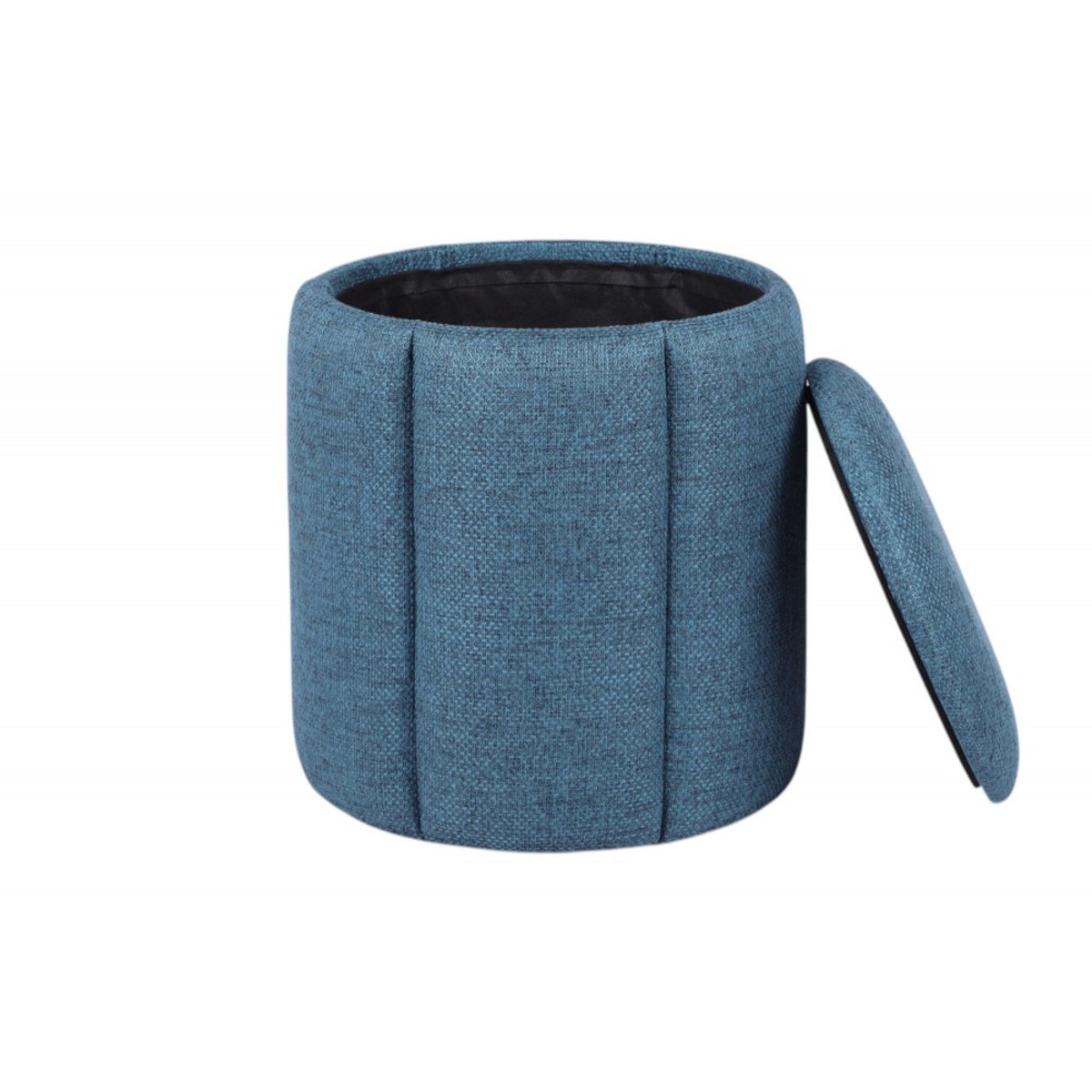Pouf rond en tissu Ø36 cm Olivia bleu, AMADEUS