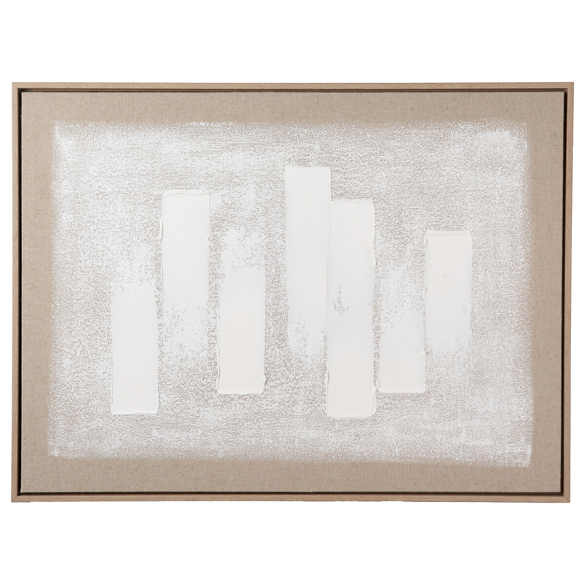 80 x 60cm White & Natural Textured Canvas with Natural Frame white/natural, ÉDITÉ