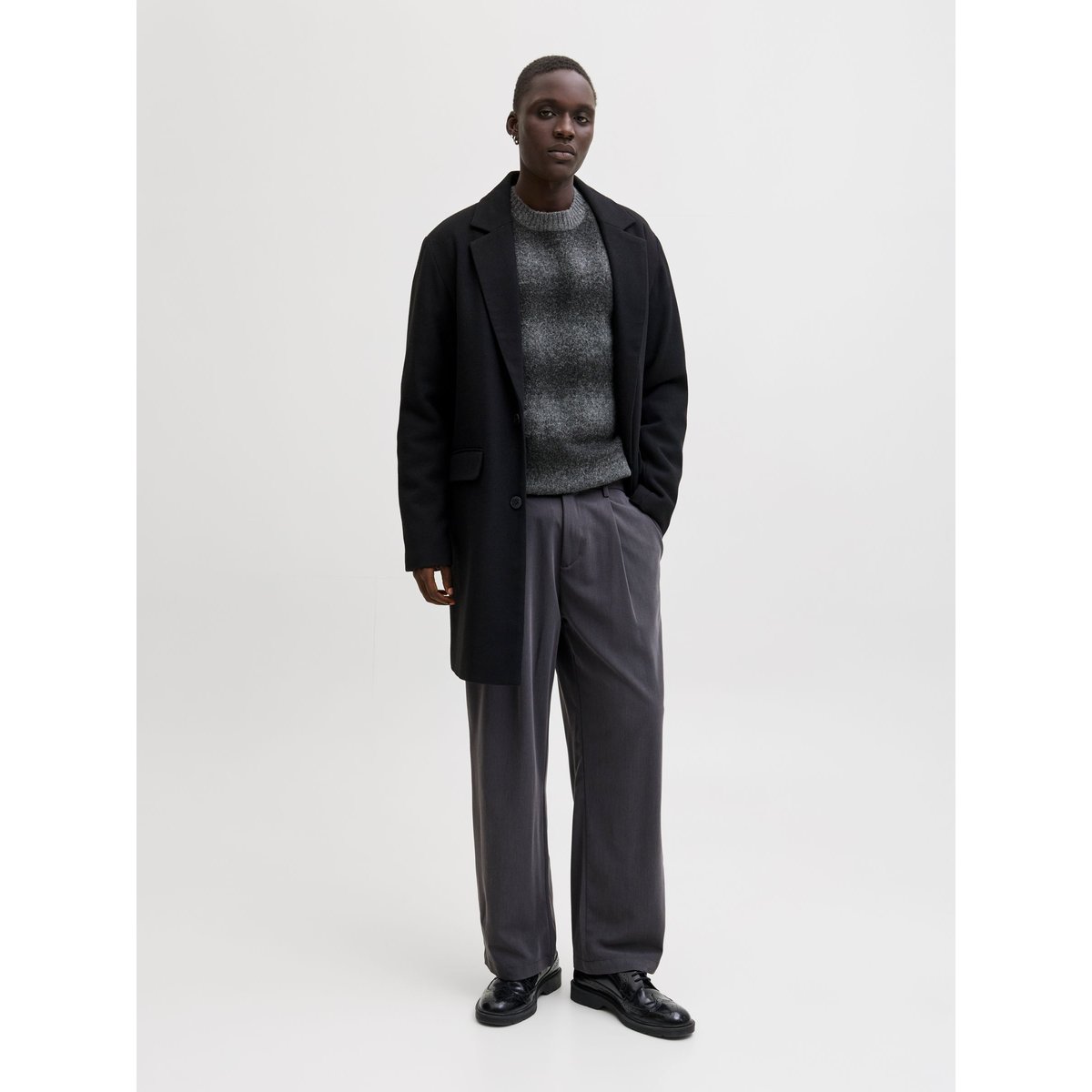 Pull En Maille dark grey melange, JACK & JONES