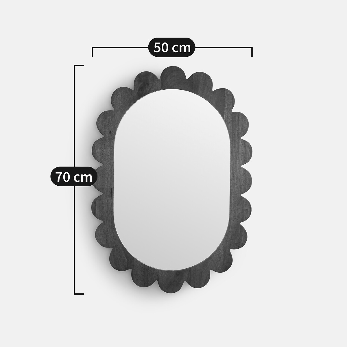 Miroir, manguier Fleora bois foncé, LA REDOUTE INTERIEURS