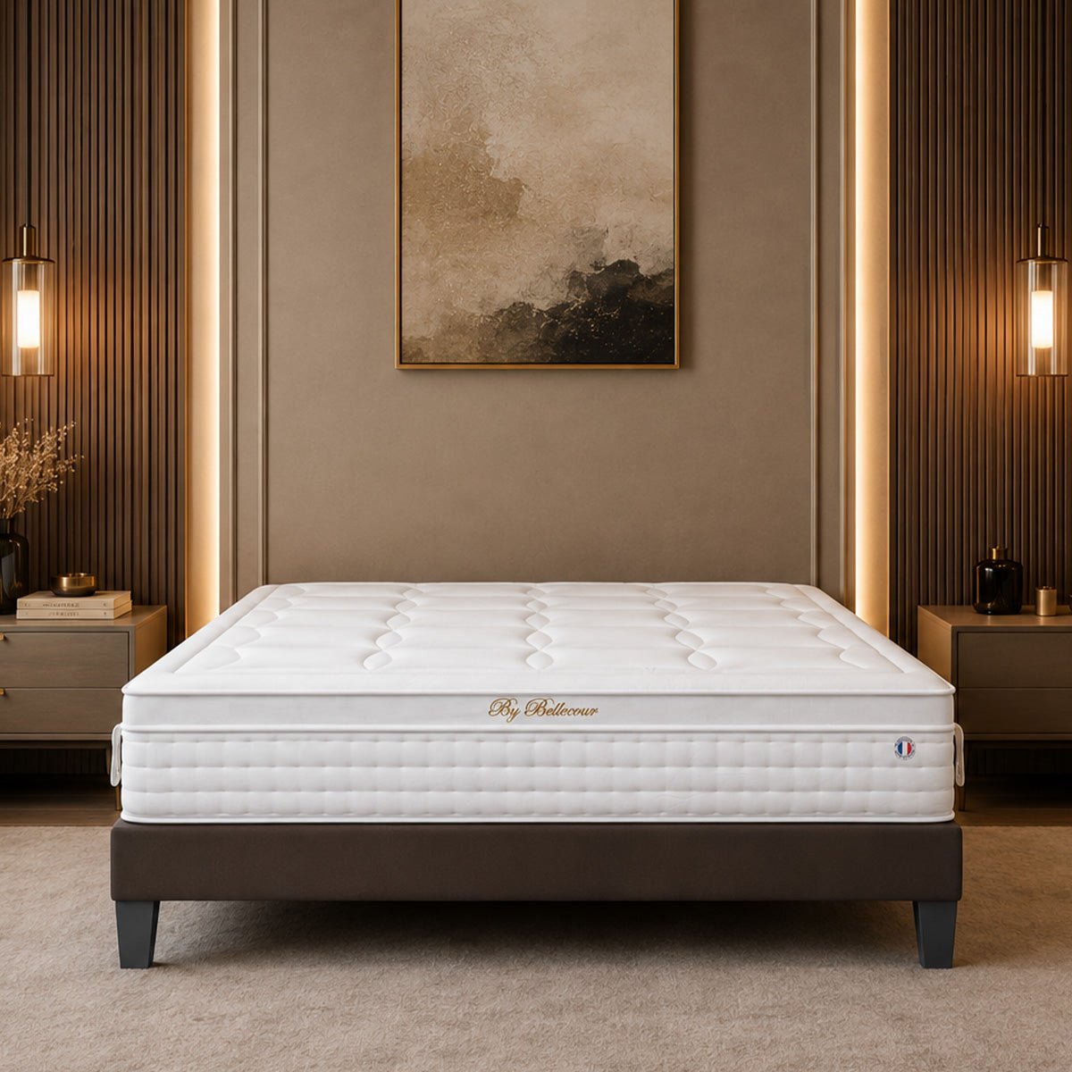 Matelas Empereur - Mémoire de forme + gel frais - Moelleux puis ferme - Fabriqué en France - 33 cm d'épaisseur blanc, BELLECOUR