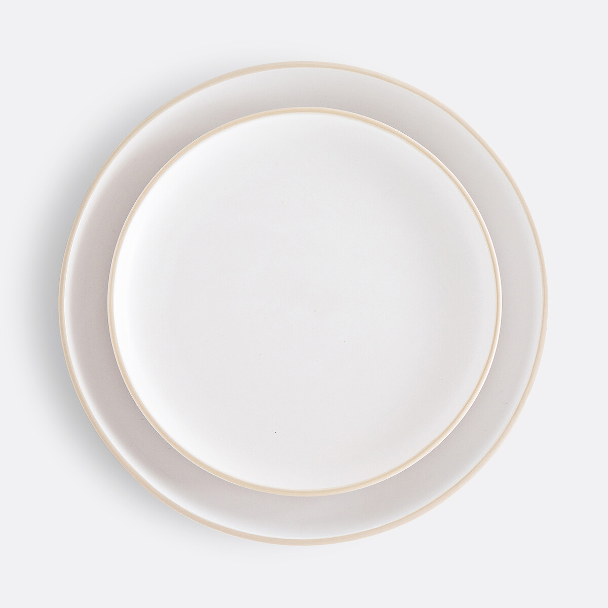 Lot de 6 assiettes plates, en grès mat, Nordik ecru, LA REDOUTE INTERIEURS