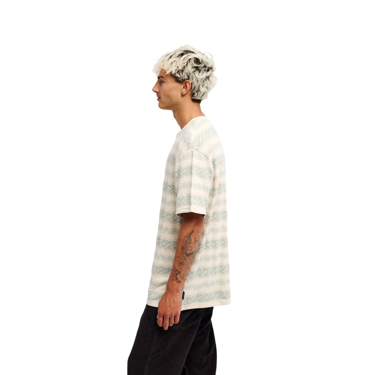 T-Shirt manches courtes BIRDWOOD JACQUARD beige peyote heritage stripe jacquar, QUIKSILVER