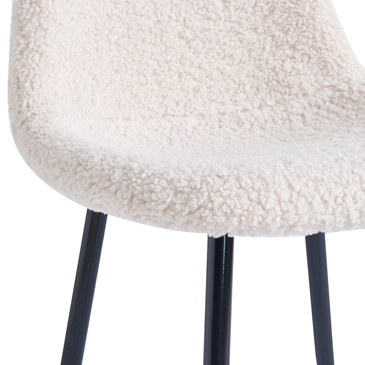 Lot de 4 chaises en bouclette, COPENHAGEN blanc cassé, NORDLYS