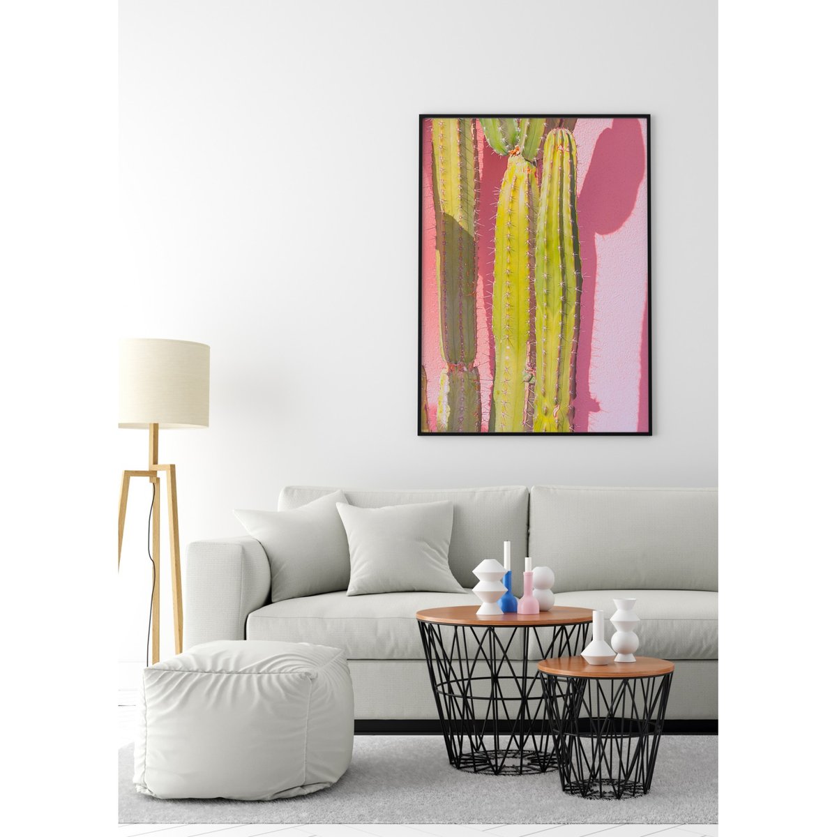 Poster nature Cactus 3 blanc, L'AFFICHERIE