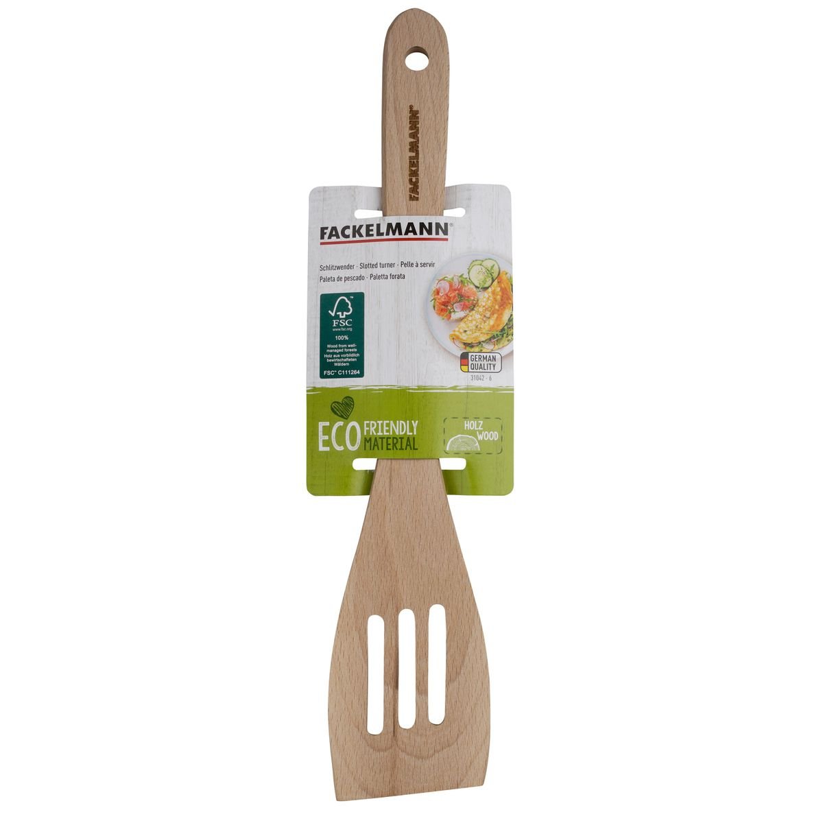 Set de 2 ustensiles de cuisine spatule en bois NATURE bois brun, FACKELMANN