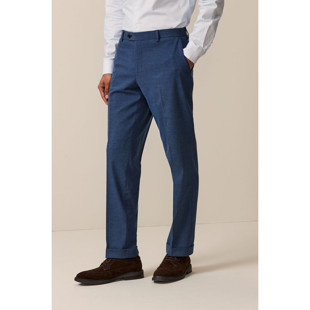 Pantalon de costume ajusté à chevrons bleu vif, NEXT