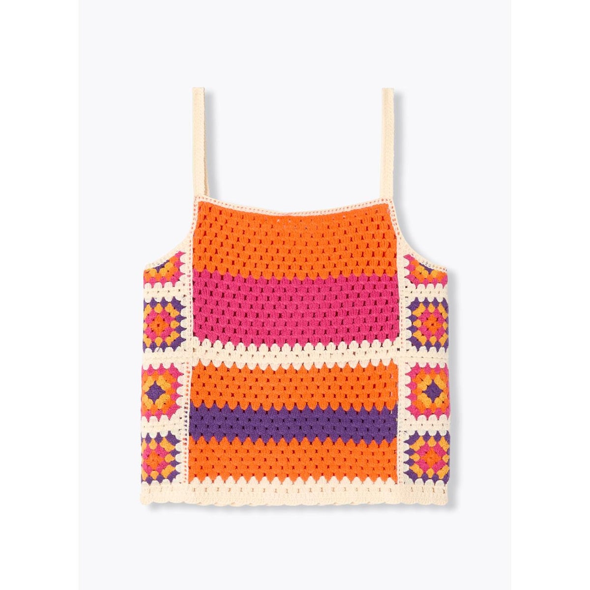 Débardeur en crochet rayures multicolores, PROMOD