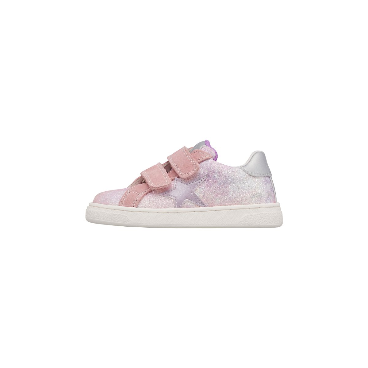 Baskets en cuir et en daim PINN VL. rose-lilas, NATURINO