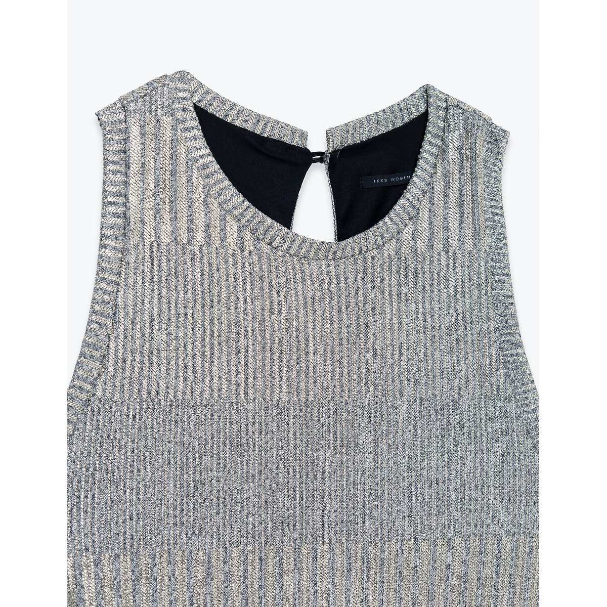 Sleeveless Iridescent Midi Dress with Crew Neck sand marl, IKKS