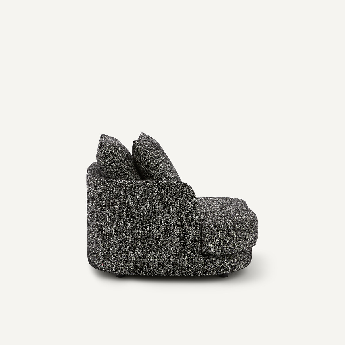 Demi-canapé gauche, modulable en bouclette, TIBERIO noir, AM.PM