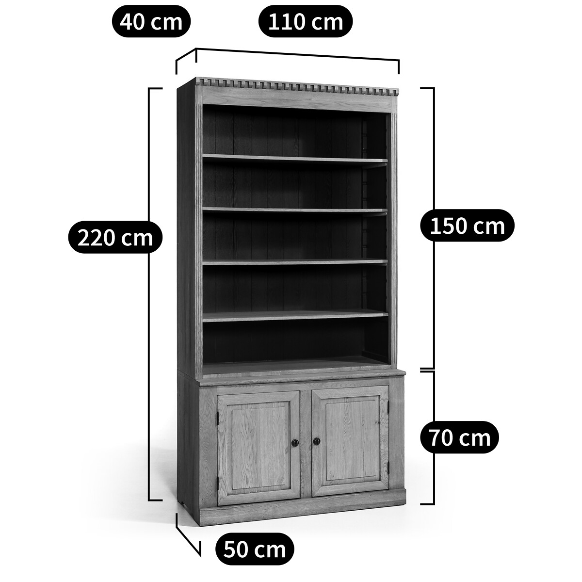 Boekenkast van eikenhout en essenfineer, Aria eikenhout, AM.PM