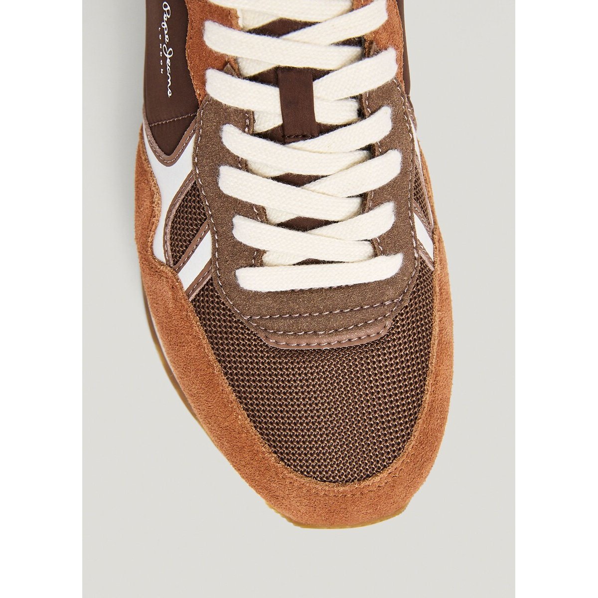 Baskets mix matières BRIT BOOST marron, PEPE JEANS