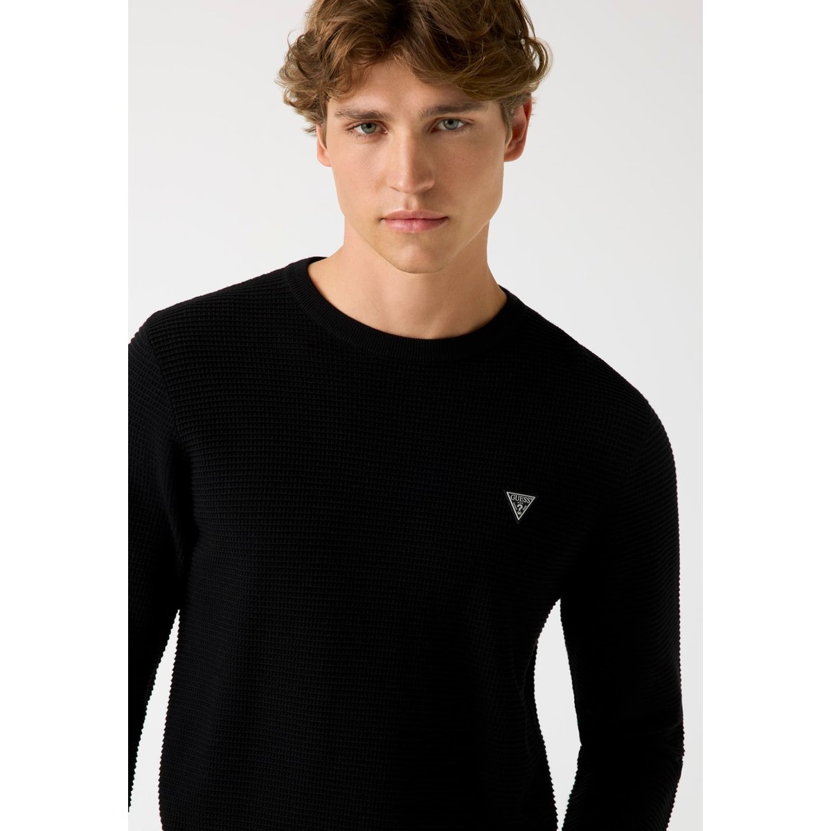 Pull En Viscose Mélangée noir, GUESS